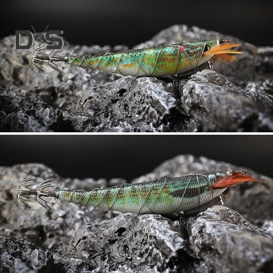 12 см/13 г светящаяся приманка в виде креветки с крючком для ловли кальмара, реалистичная бионическая искусственная приманка для ловли соленой воды, пресноводного окуня, судака, форели, рыболовные принадлежности