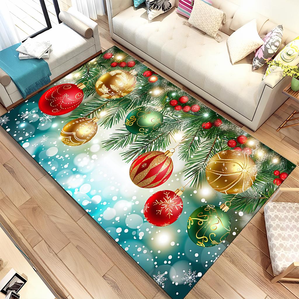 Милый Дед Мороз, Счастливого Рождества, Мультяшная Елка, Праздничный Подарок, Ковер-коврик для Гостиной, Спальни, Дома, Декор Дивана, Нескользящий