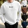 Sweatshirt Round Neck Long Sleeve Letter Print Long Sleeve Thick Loose Soft Warm Mid Length