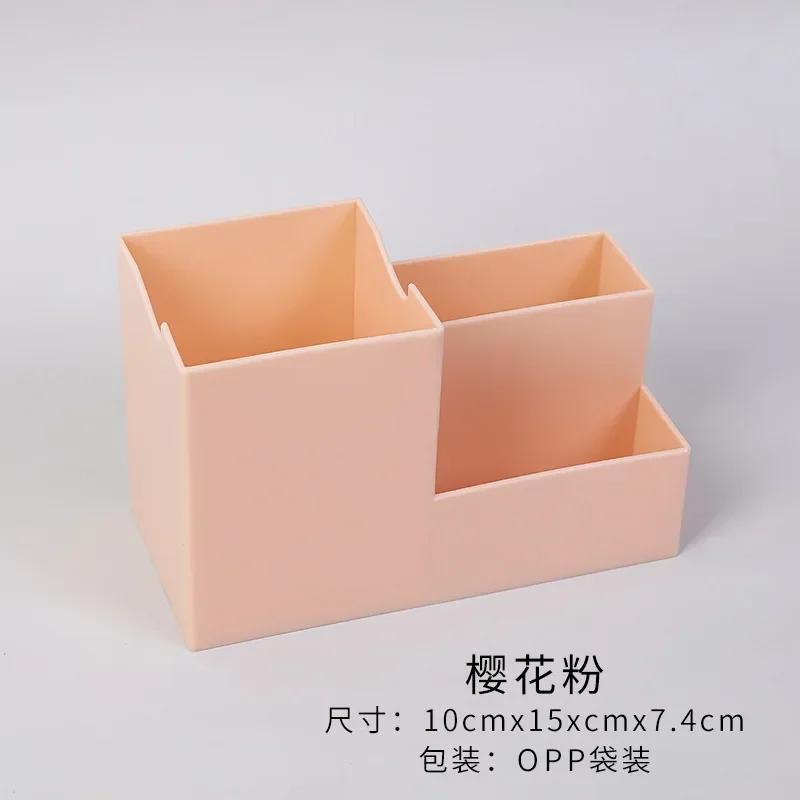 Multi-function Desktop Pen Holder Office School Storage Case Colorful Plastic Box Desk Pen Pencil Organizer Mobile Phone Bracket