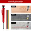 Solid Carpenter Pencil Set Woodworking Tools Mechanical Pencil 3 Colors Refill Construction Job Tools Carpentry Marking Scriber