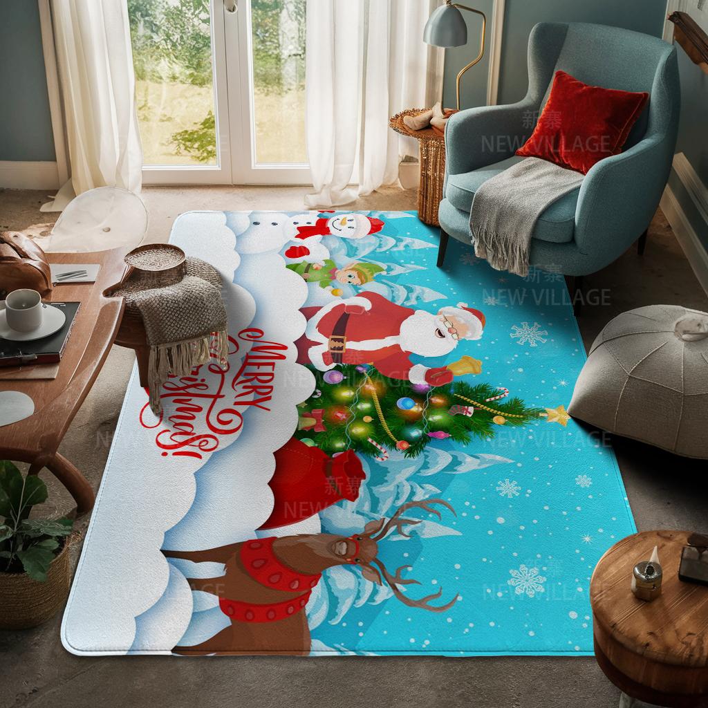 Ковер у входа в дом Домашний коврик у двери Гостиная Ванная Комната Ноги ванная комната Нескользящие коврики с водопоглощением для ванной Счастливого Рождества зима