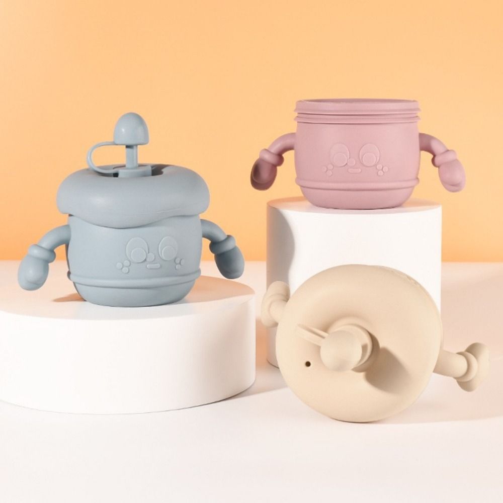 Soft Silicone Baby Training Cup Creative Drinking Cups with Straws  Liquid Feed