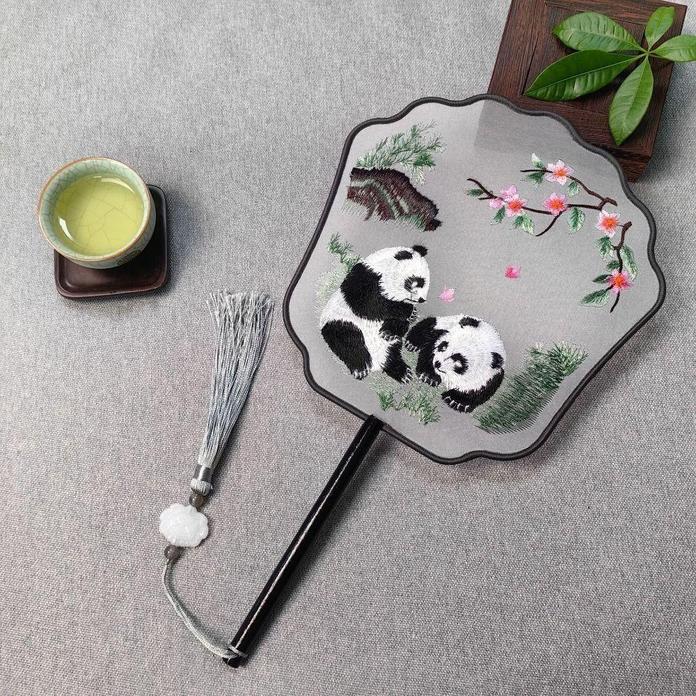 Милая панда в китайском старинном стиле круглый веер китайский стиль ханьфу туан веер принадлежности для вечеринок