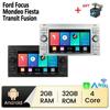 Android Автомобильный радиоприемник Мультимедийный проигрыватель Стерео 2 DIN Для Ford Focus 2007 Mondeo S-max C MAX Kuga Galaxy Fiesta Transit Fusion Carplay BT GPS Wi-Fi 2 + 32 ГБ