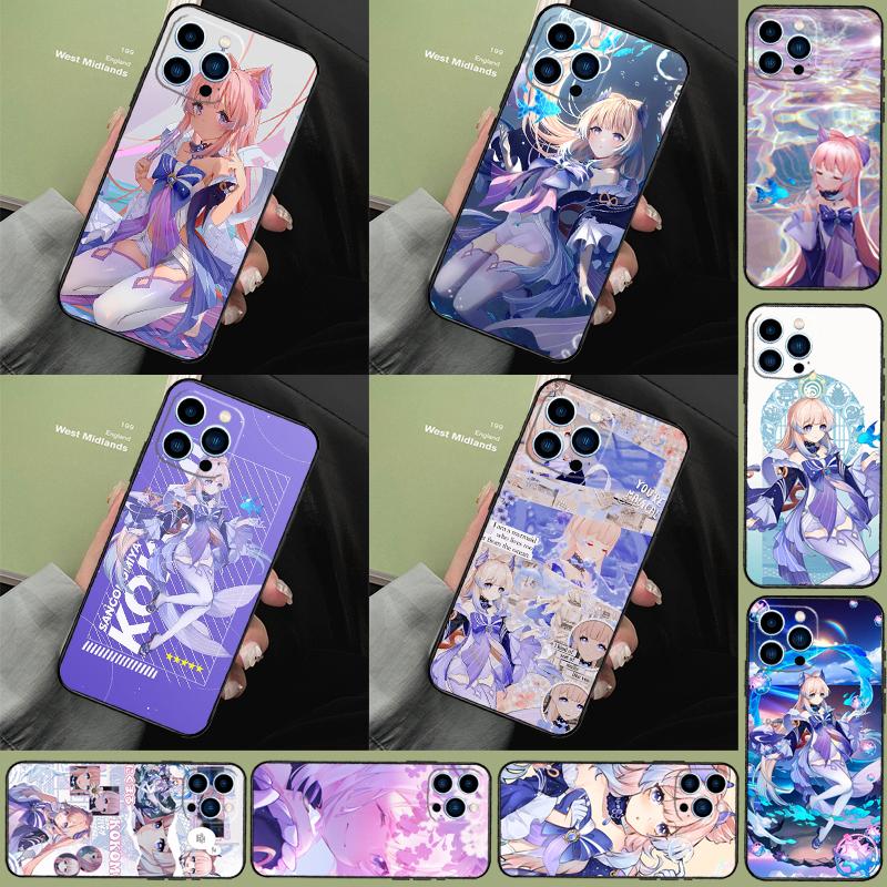 Чехол-футляр Genshin Impact Сангономия Кокоми для iPhone 14 15 16 Pro Max 11 12 13 Pro Max Mini XR 16 15 Plus 16e