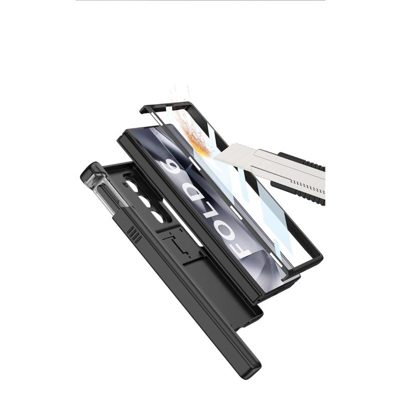 Жесткая броня, магнитная защита шарниров, жесткий чехол для телефона из ПК для Samsung Galaxy Z Fold 6, чехол с кронштейном для ручки, защитная пленка для экрана