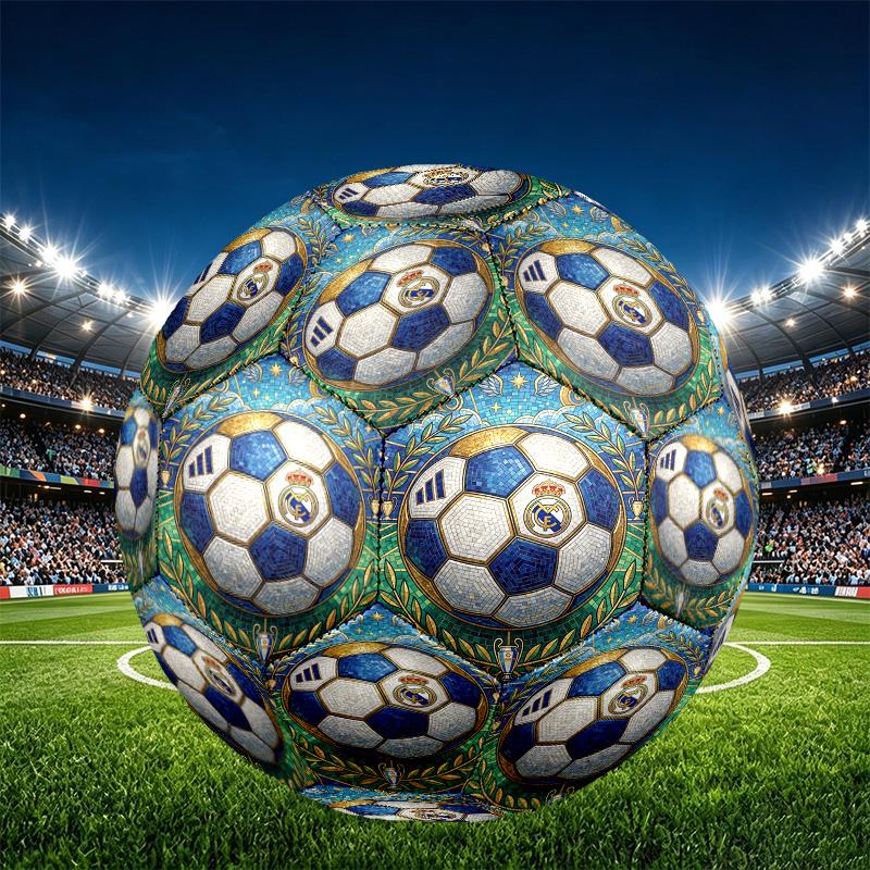 Футбольный мяч Real Madrid, размер 5, с принтом, из износостойкого ПУ, для матчей, тренировок и ежедневной практики, подарок на день рождения для любителей футбола
