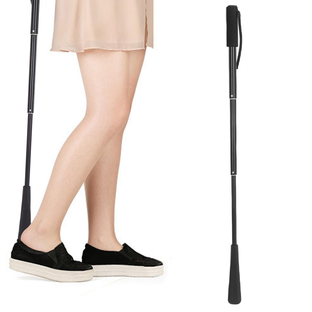 Long Handle Shoe Horn for Seniors Portable Retractable Long Handled Aid Tools for Wearing Shoes