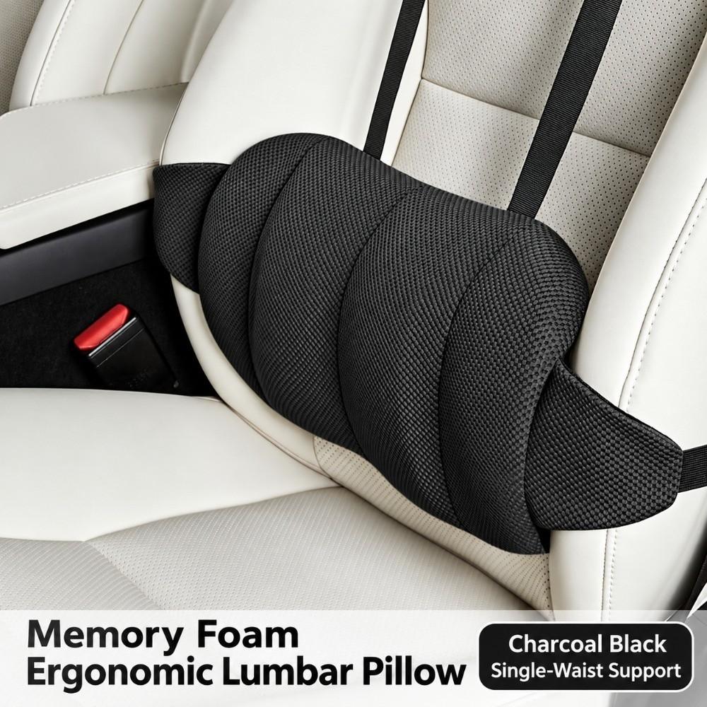 Memory Foam Curved Waist Pillow Mesh Cover Back Support Pillow For Home Seat