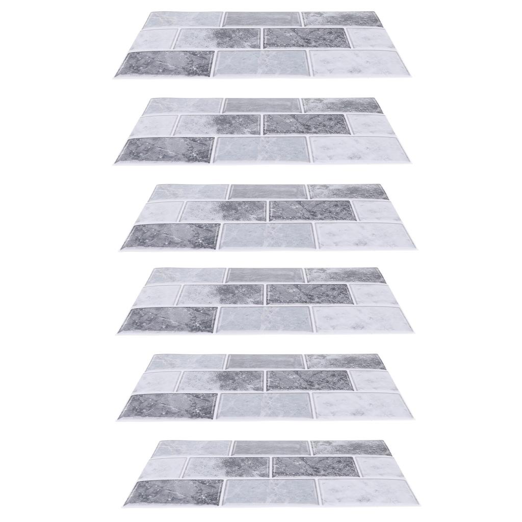 6 листов самоклеящейся водонепроницаемой антимасляной плитки для кухонного фартука