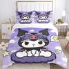 3pcs Cute Kuromi Quilt Cover Set (1 Quilt Cover + 2 Pillowcases Without Pillow Core), High-Definition Printing for Home and Dormitory.H014