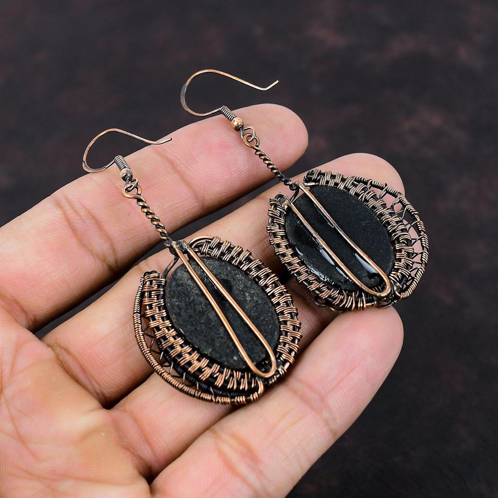 Серьги из ракушек-абалонов, драгоценные камни, серьги из медной проволоки, уникальные серьги ручной работы, украшения из ракушек-абалонов, подарок для нее, этнические серьги