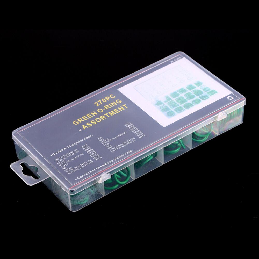 270 шт. 18 размеров Автомобильный HNBR Система кондиционирования воздуха Уплотнительное кольцо Комплект Резина Зеленый
