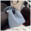 Large Capacity Single Shoulder Bag Lightweight Women's Handbag Plaid Underarm Bags  Spring Summer