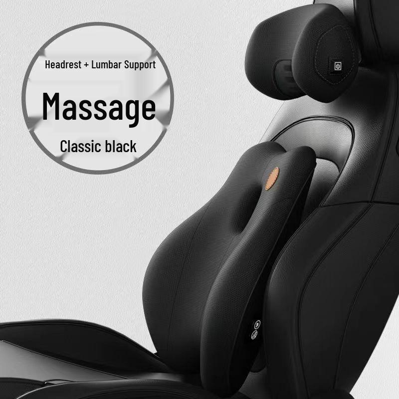 Электрический массажный валик из пены с эффектом памяти для поясничной поддержки в автомобиле и комплект подголовников