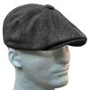 Unisex Casual Beret Wool Blend Striped Gentleman Flat Top Newsboy Hat Outdoor Sports Sunscreen Hat