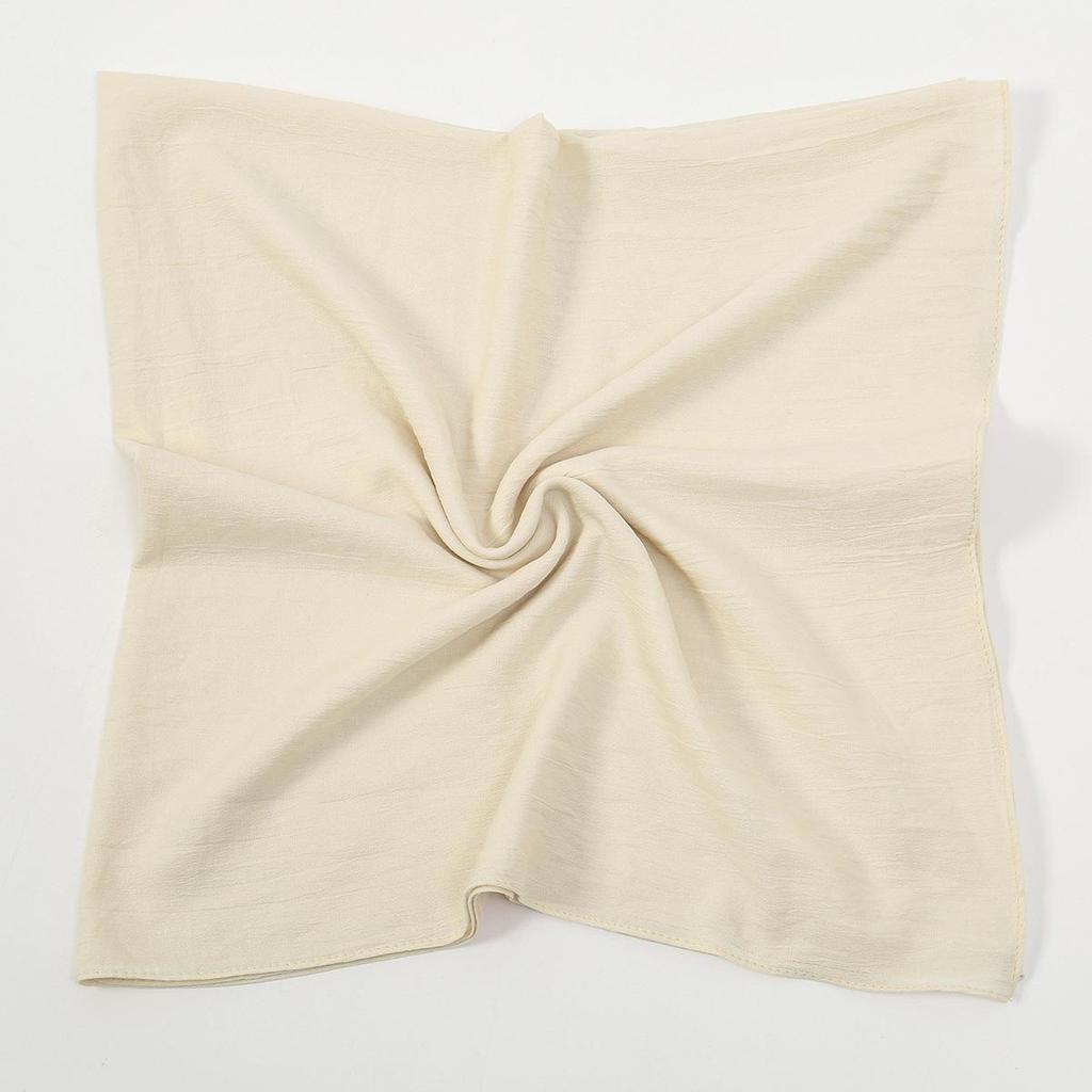 Однотонный мягкий дышащий полиэстеровый квадратный шарф - Женский европейский/американский головной платок, Повседневный солнцезащитный декоративный шелковый шарф