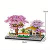 Cherry Blossom Treehouse Train Micro Mini Block Piece Series – Children's Building Blocks Toy with Springtime Sakura Park Vibes