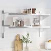 VidaXL 2-Tier Wall Shelf 100x40x60cm Silver Stainless Steel, Floating Shelf, Wall Display Shelf, 30309