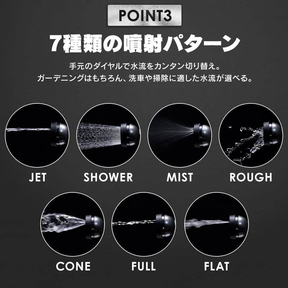 Iris Ohyama Части для шланговой катушки Лейка для полива Водный пистолет Черный Металлический тип Водный металлический пистолет Садовый Легкая регулировка объема воды Водосберегающий MAG-7