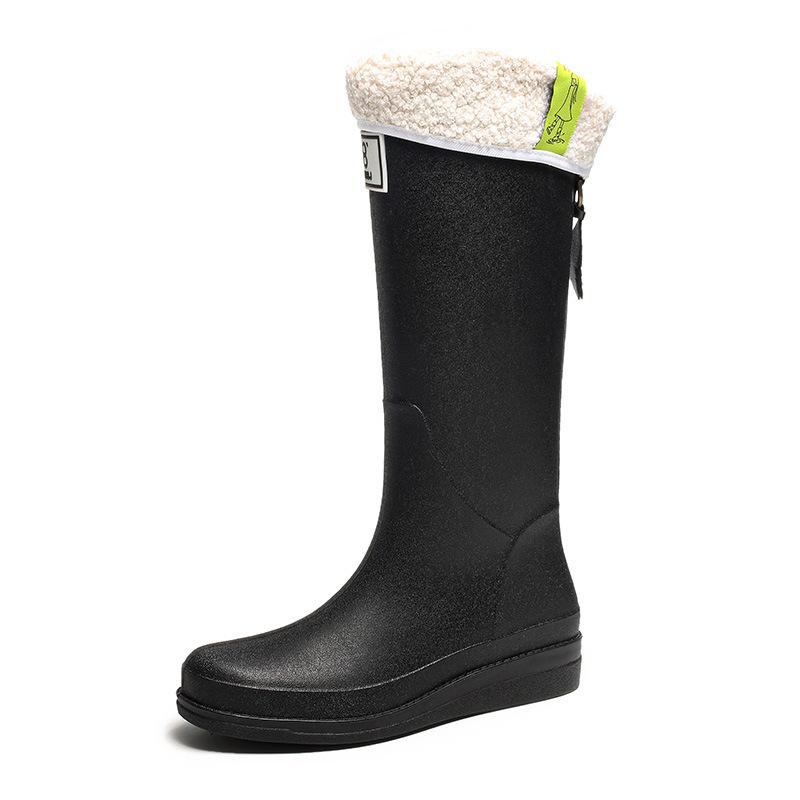Теплые непромокаемые ботинки, женская модная верхняя одежда, водонепроницаемые, для взрослых, высокие, но нескользящие, до колена, женские непромокаемые ботинки