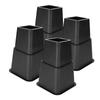 Furniture Raisers Adjustable Bed Chair Sofa Riser Feet Lift Set 4 X 5"& 4 X 3" Black