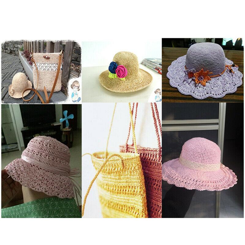 600 метров 500 г натуральной рафиальной соломенной пряжи для ручного вязания крючком летней шляпы, сумки, подушки, корзин, вязального материала, поделок DIY