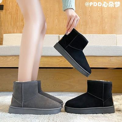 Флисовые утепленные зимние ботинки короткие ботинки 2025 осень и зима новые удобные теплые хлопковые туфли на плоской подошве женские короткие ботинки