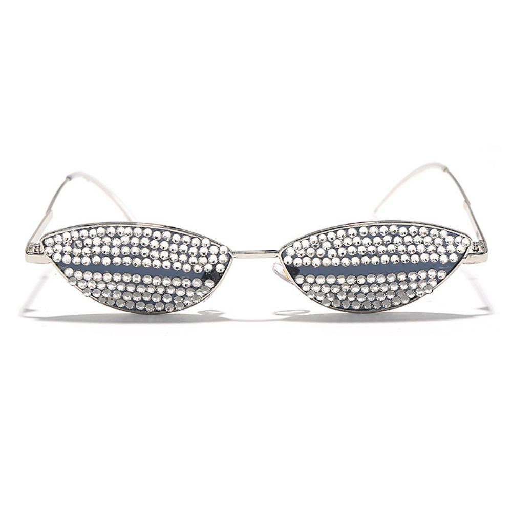 Designer man sunglasses Metal Diamond Cat Eye Decorative Trendy Small Frame Ocean Lens Fashionable Special Decoration Glasses