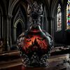 Yousheng Halloween Whiskey Bottle Gothic Magic Potion Style Glass Whiskey Decanter Bottle for Collectors Dad Husband Gifts Holiday Bar Decor