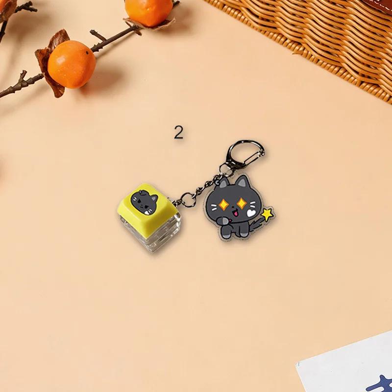 Idol Acrylic Keychain Button Clicker Fidget Stress Relief Bag Charm Keyring Portable Gift