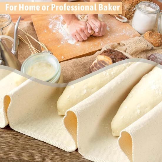 Bread Ball Fermentation Cloth Cotton Baguette Pad Thick Undyed Unbleached European French Bread Making Fabric for Vertical Fermentation Crust