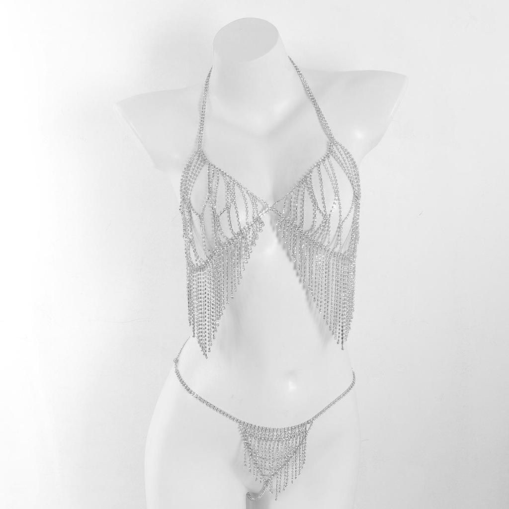 Rhinestone Bikini Tassel Chain – Sexy Nightclub Party Accessory for Women