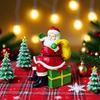 Santa Claus Figurine Christmas Tabletop Resin Santa Sculpture with Gift Bag for Mantle Bookshelf Home Decor