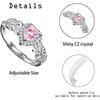 Beautiful pink heart ring, adjustable opening size ring for women, adjustable ring jewelry, the best birthday and Christmas gift.