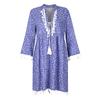 Women Three-quarter Sleeve Boho Floral Printed Dress Tassel V-neck  Dress