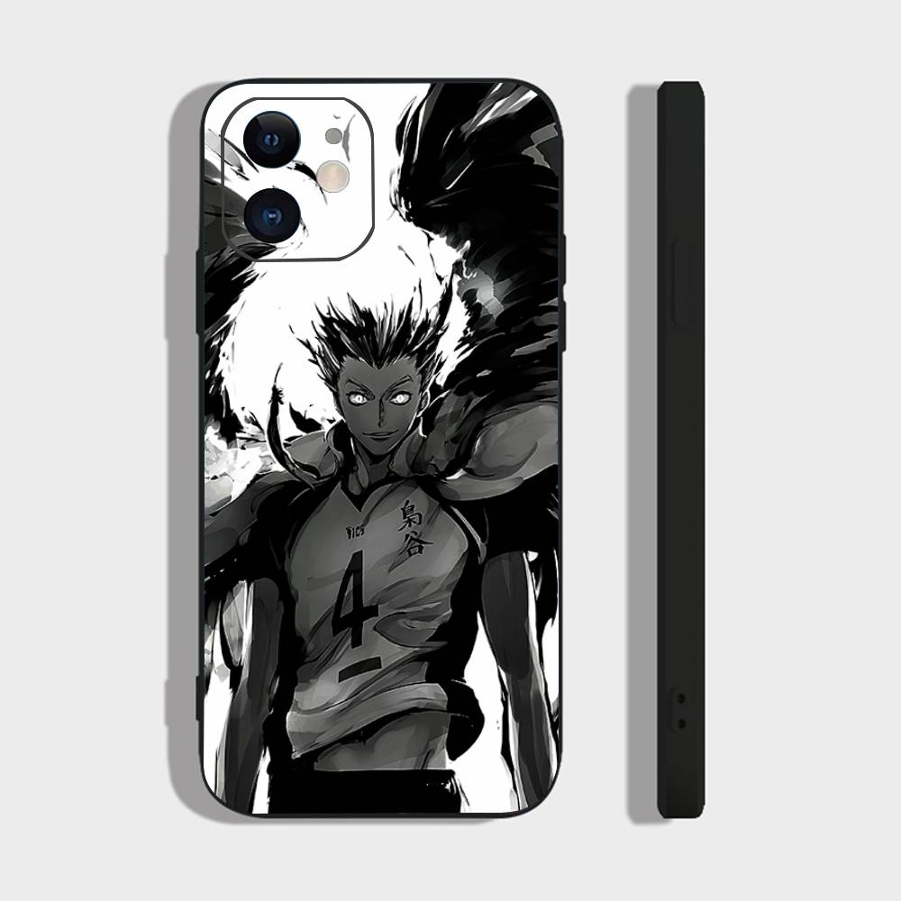 Чехол для телефона с аниме Котаро Бокуто для iPhone 17 Air 16 15 14 13 Pro Max 11 12 Черный силиконовый чехол