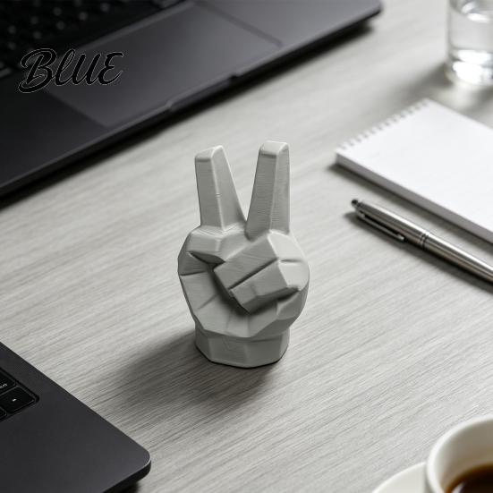 Уникальные Фото Реквизиты 3D Печатная Рука Жест Победы Скульптура Современная Смоляная Статуэтка для Дома Офиса Нишевые Акценты Настольный Декор Креативный Геометрический Палец