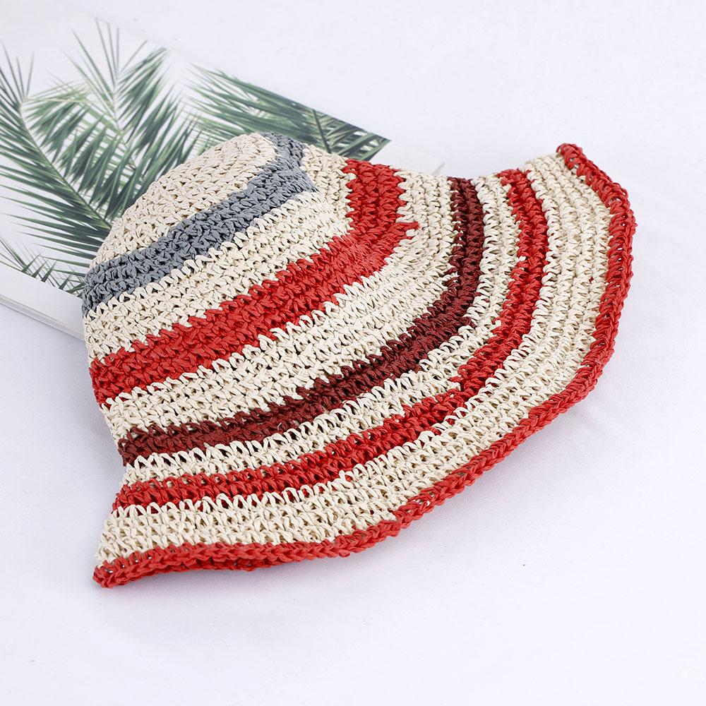 2023 new Rainbow Hand hook hats striped Women's summer hat sun hat sun visor sunshade hat summer accessories hat women red caps