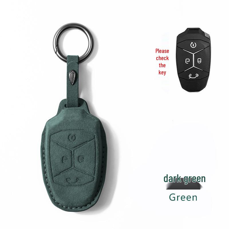 Lynk&Co 03 Suede Key Case: Elegant Unisex Protective Cover with Pendant and Buckle.