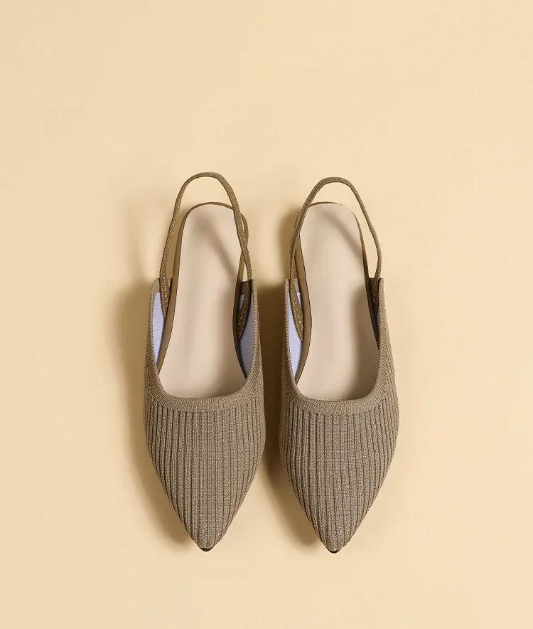 Большие размеры 43 женские сандалии плоские тапочки новые модные дышащие нескользящие туфли для беременных женские трикотажные мягкие однобортные туфли