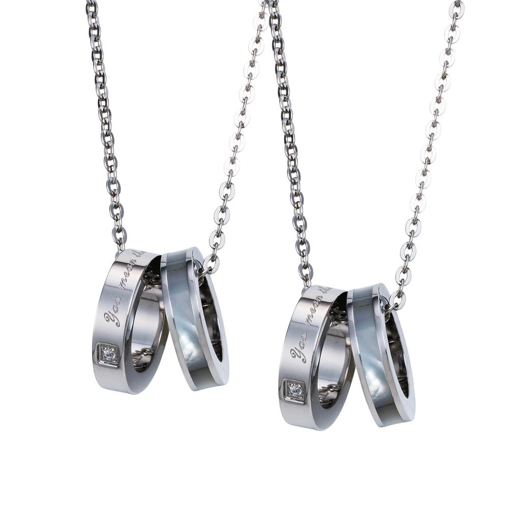 Пара ожерелья хирургическая нержавеющая сталь 316L кубический цирконий гипоаллергенный сообщение ракушка серебро [белый клевер] + & 4SUP102WH&4SUP102WH