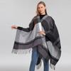 Hot-Selling Tassel Split Shawl Women'S Color Matching Plaid Scarf Air-Conditioned Room Thermal Cloak Men