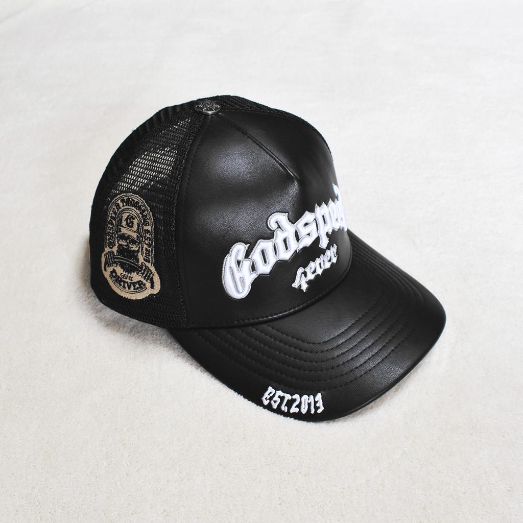 GOD Sun Hat American Trend 5-Panel 3D Embroidered Baseball Cap Metal Buckle Common Polyester/Cotton Unisex Trucker Hat