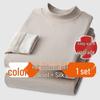 Cashmere Silk Half Turtleneck Thermal Underwear Set: German Fleece, Mid-Neck, Autumn Wear with Velvet, Thickened for Couples.
