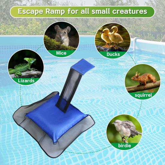 Animal Saving Escape Ramp for Pool And Spa Floating Frog Saver Summer Small Animal Rescue Critter Ramp for Toads Lizards Ducks Snakes Chipmunk Mice