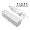Cupcake Icing Piping Kit Plastic Reusable Cupcake Injector with 6 Stainless Steel Icing Nozzles Dessert Cream Decorate Tools