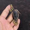 Серебряный блеск обсидиановый кулон Медная проволока Кулон ручной работы Подвеска из настоящего драгоценного камня Птица Кулон Медная проволока Ювелирный подарок для него