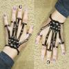 Индивидуальный преувеличенный панк-череп, костяшка руки, универсальный браслет с пятью пальцами, регулируемая цельная цепочка